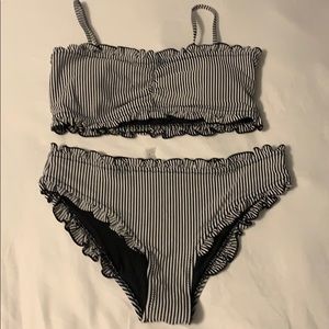 Cupshe Striped Bikini with Ruffle - Never Worn